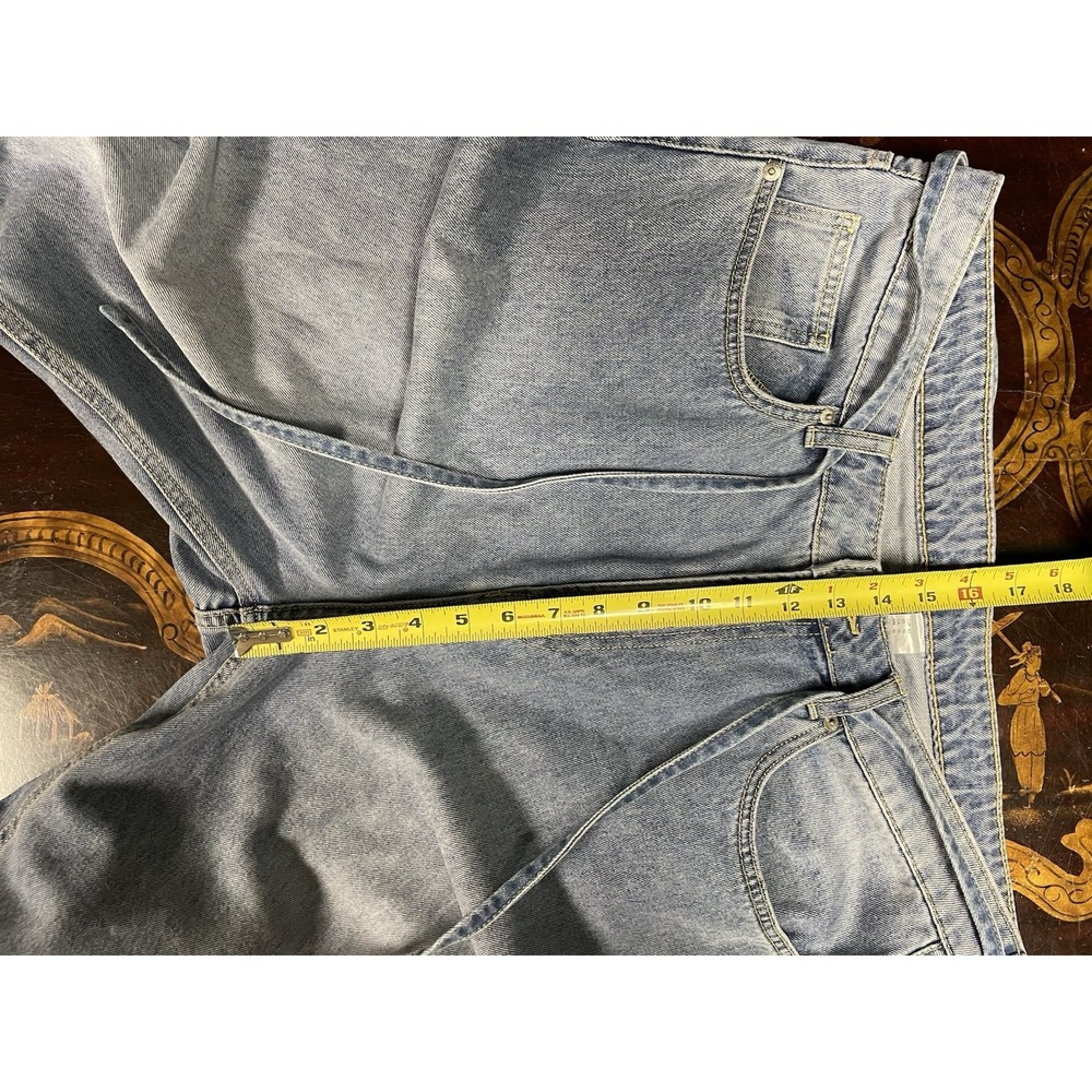 Divided H‎ & M Womens Wide Leg Jeans Waist Tie Light Wash Grunge Streetwear 10 - Picture 9 of 11